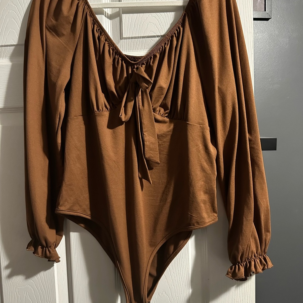 Brown Long Sleeve One Piece